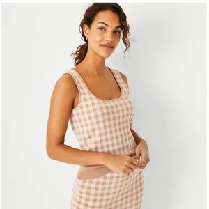 Ann Taylor Checked Sweater Shell